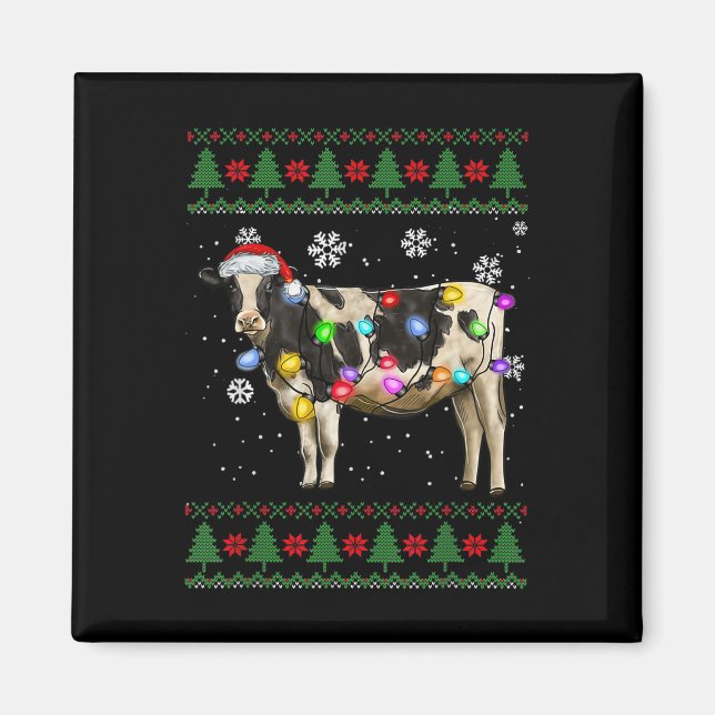 Cow Christmas Milk Cow Lover Magnet (Front)