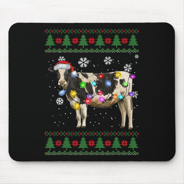 Cow Christmas  Mouse Mat (Front)