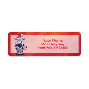 Cow Christmas On Red