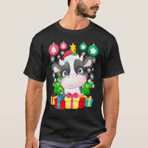 Cow Christmas Ornament Tree Lights Xmas Cute Cow T-Shirt