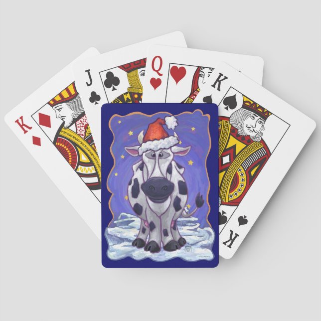 Cow Christmas Playing Cards (Back)