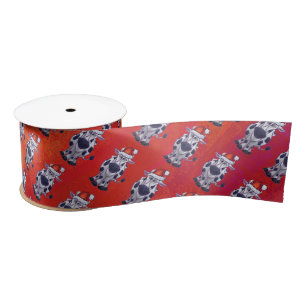 Cow Christmas Satin Ribbon
