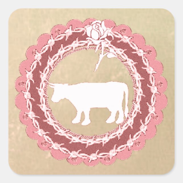 Cow Christmas Sticker (Front)