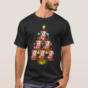 Cow Christmas Tree Ornaments Santa Xmas Pajama Ki T-Shirt