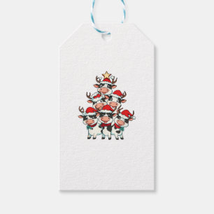 Cow Christmas Tree Xmas Girls Boys Funny Farmer Sa Gift Tags