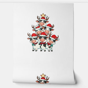 Cow Christmas Tree Xmas Girls Boys Funny Farmer Sa Wallpaper