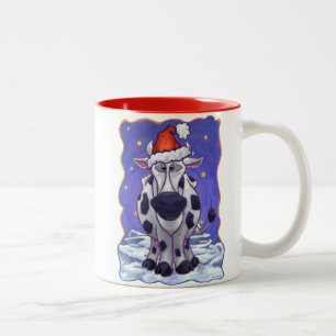 Cow Christmas Two-Tone Coffee Mug