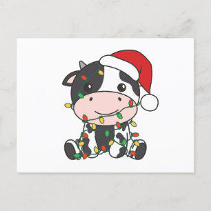 Cow Christmas Winter Animals Holiday Cows Postcard
