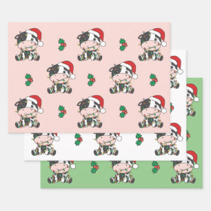 Cow Christmas Winter Animals Holiday Cows Wrapping Paper Sheet