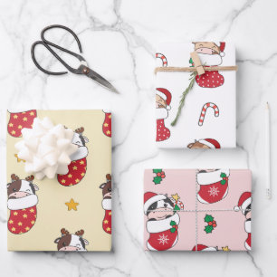 Cow Christmas Winter Animals Holiday Cows Wrapping Paper Sheet