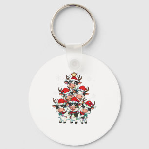 Cow Christmas Xmas Girls Boys Funny Santa Key Ring