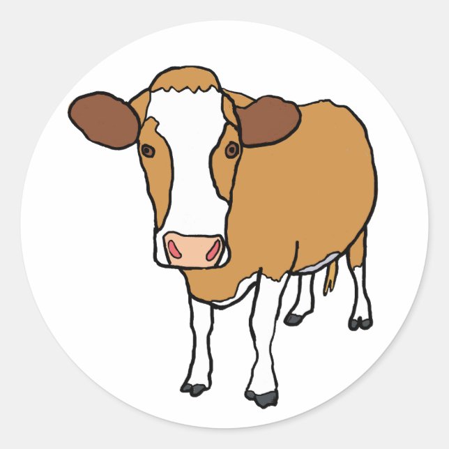 Cow Classic Round Sticker (Front)