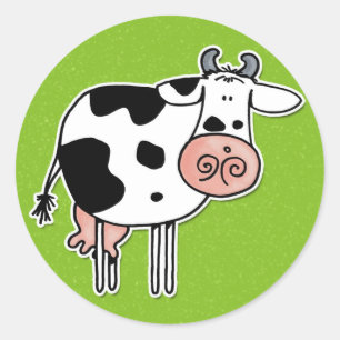 cow classic round sticker
