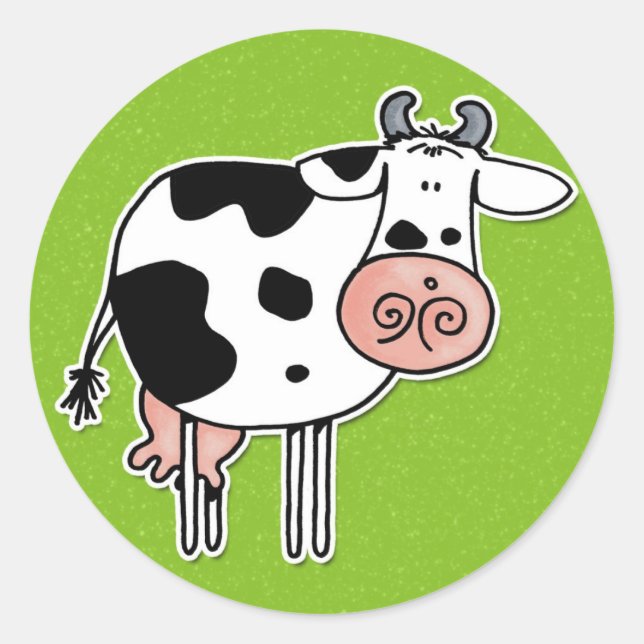 cow classic round sticker (Front)