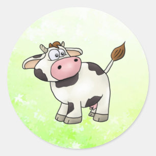 cow classic round sticker