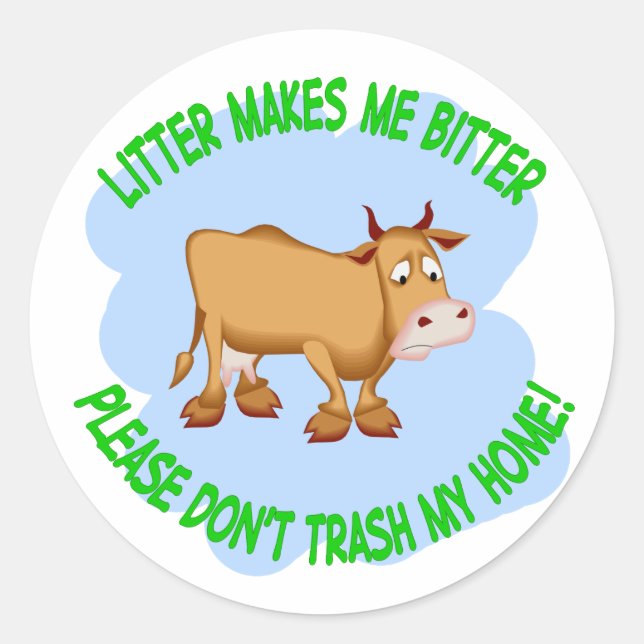 cow classic round sticker (Front)