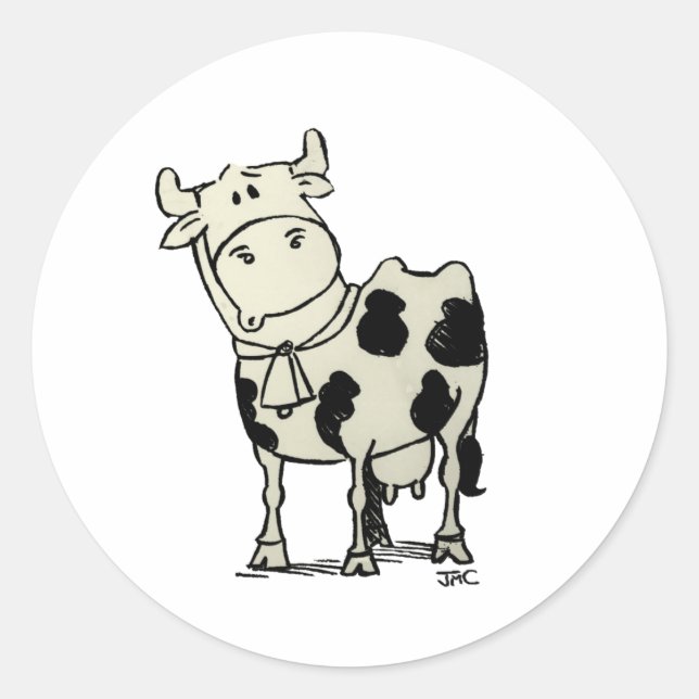 Cow Classic Round Sticker (Front)