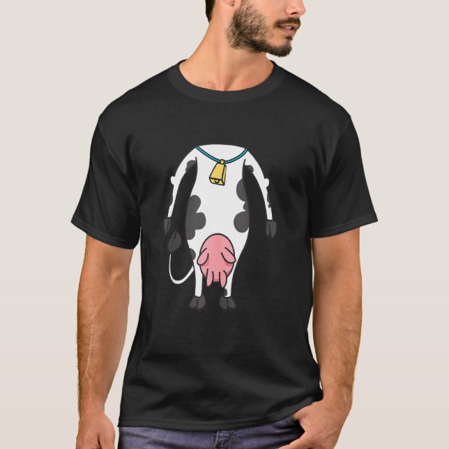 Cow Costume  Hilarious Easy Halloween  Tee (Front)