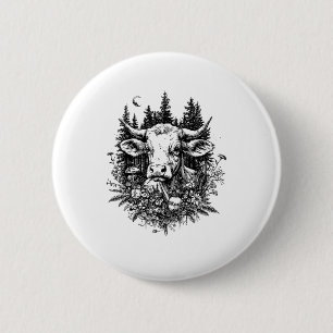 Cow Cottagecore Floral Cow _2 6 Cm Round Badge