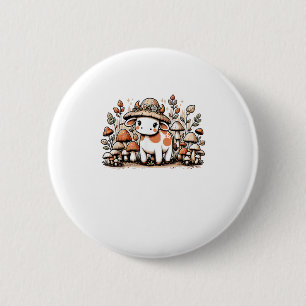Cow Cottagecore Mushroom  6 Cm Round Badge