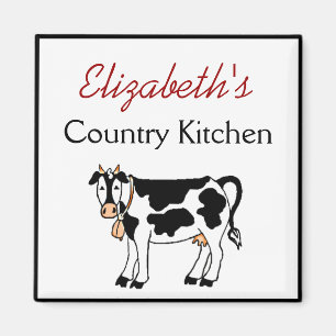 Cow Country Kitchen Personalised Magnet