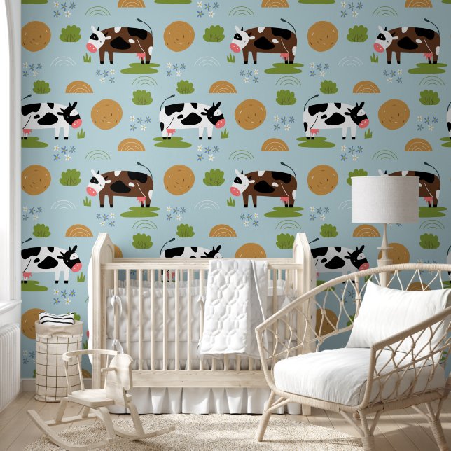 Cow Country Nursery  Wallpaper (Kids)