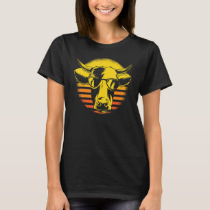 Cow Cow Head Retro Sunglasses Farmer T-Shirt