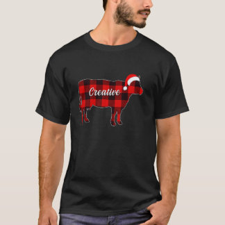 Cow Creative Pajama Red Plaid Cow Lover Christmas T-Shirt