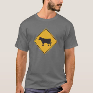 Cow Crossing Street Sign T-Shirt