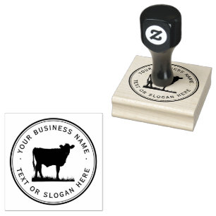 cow   Custom Business Logo Large  Rubber Stamp