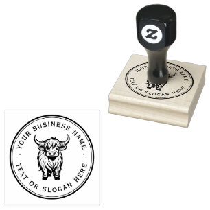 cow   Custom Business Logo Large  Rubber Stamp