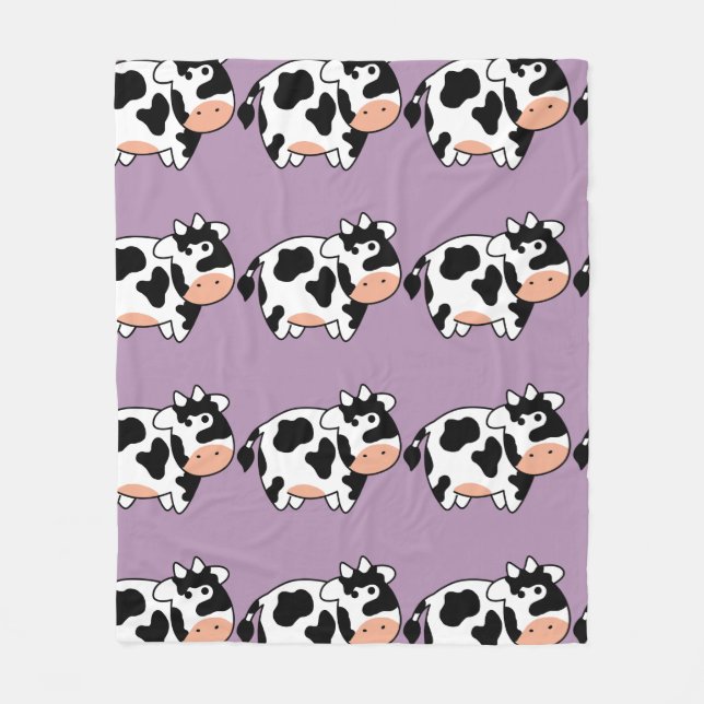 Cow Custom Fleece Blanket (Front)