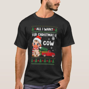 Cow  Cute Cow Santa Hat Ugly Christmas Sweater