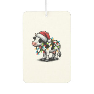 Cow Cute Funny Santa Christmas Car Air Freshener