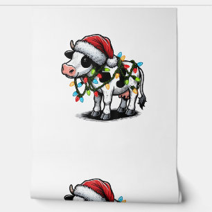 Cow Cute Funny Santa Christmas  Wallpaper