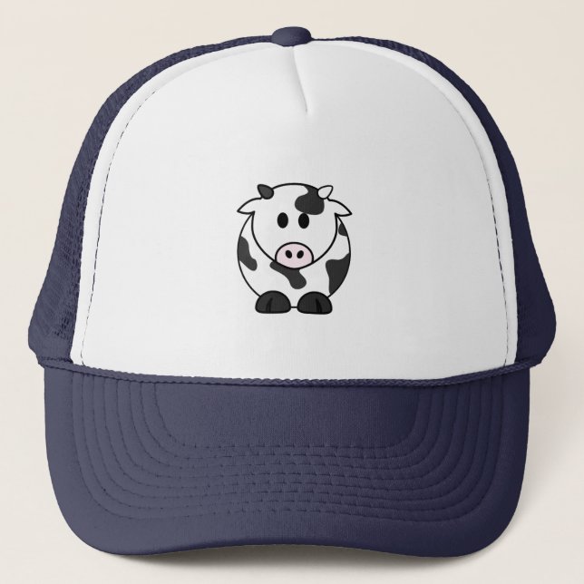 Cow Cutie Cap – Kawaii Embroidered Hat (Front)