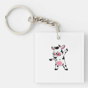 Cow Dabbing Farmer Dab Dance Key Ring