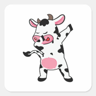 Cow Dabbing Farmer Dab Dance Square Sticker