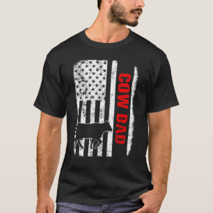 Cow Dad American Flag T-Shirt