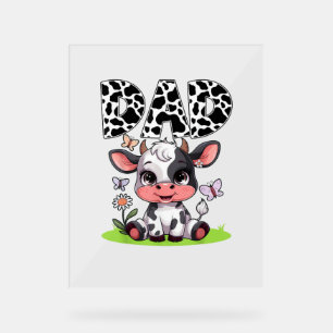 Cow Dad Birthday Family Matching Fathers Day Boy G Acrylic Sign