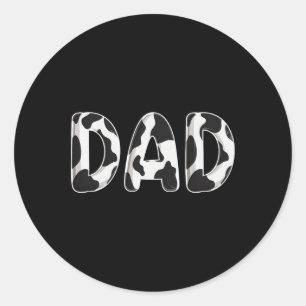 Cow Dad Birthday Family Matching Fathers Day Boy G Classic Round Sticker
