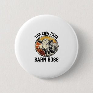 Cow Dad Shirt Vintage Engraved Farm Father Graphic 6 Cm Round Badge