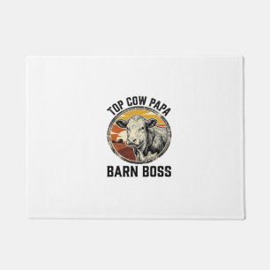 Cow Dad Shirt Vintage Engraved Farm Father Graphic Doormat