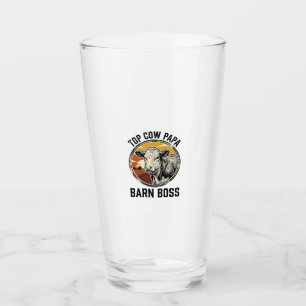 Cow Dad Shirt Vintage Engraved Farm Father Graphic Glass