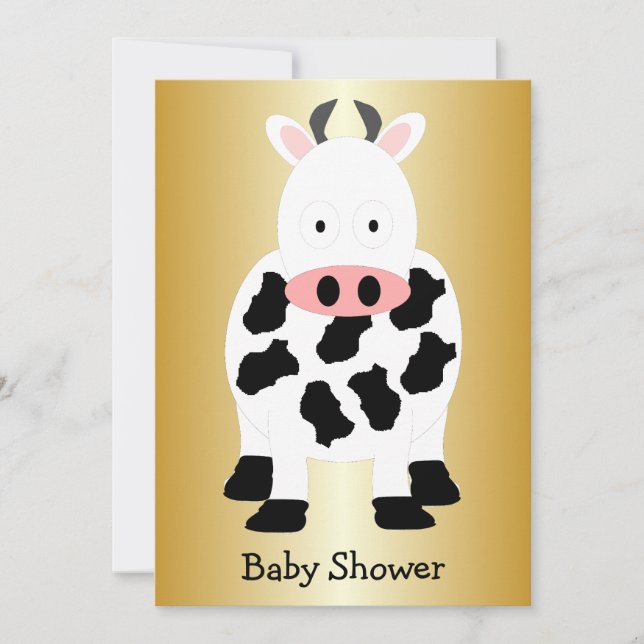 Cow Design Baby Shower Invitation (Front)