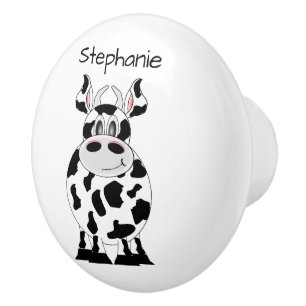 Cow Design Personalised Ceramic Knob