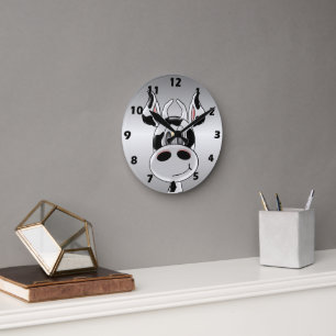 Cow Design Round Clock