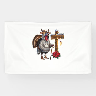 Cow Disguised Turkey Funny Thanksgiving Tee Cute T Banner