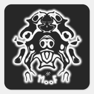 Cow dog sketch v4 square sticker