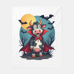 Cow Dracula Rises Fleece Blanket